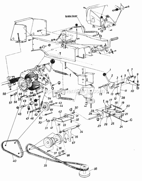 Page D Diagram and Parts List for 147-845-000 1987 MTD Lawn Tractor