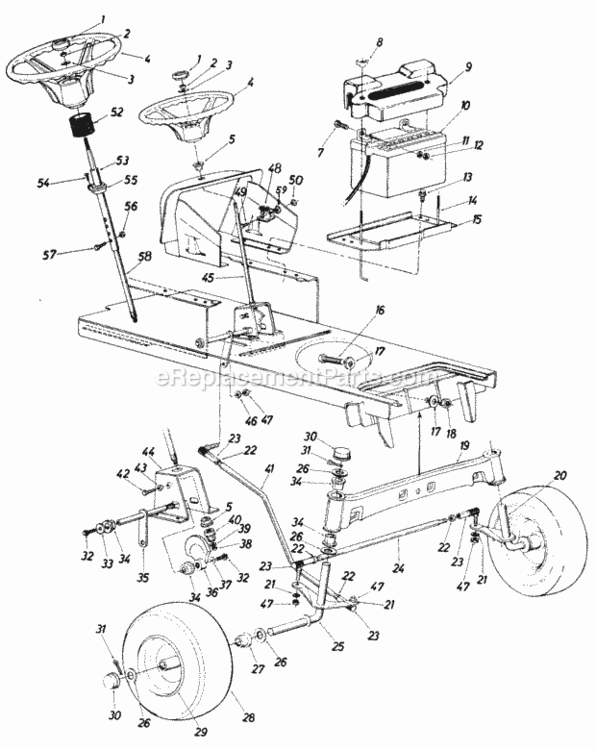 Page F Diagram and Parts List for 147-863-000 1987 MTD Lawn Tractor