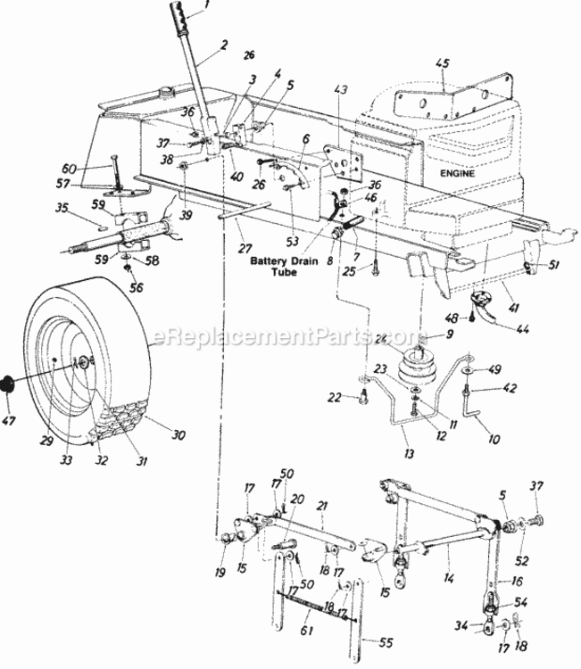 Page G Diagram and Parts List for 147-863-000 1987 MTD Lawn Tractor