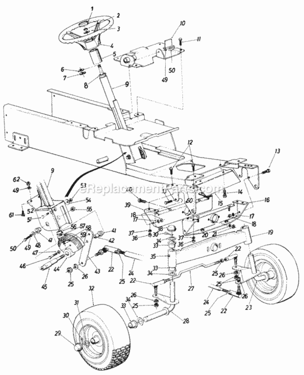 Page D Diagram and Parts List for 147-995-000 1987 MTD Lawn Tractor