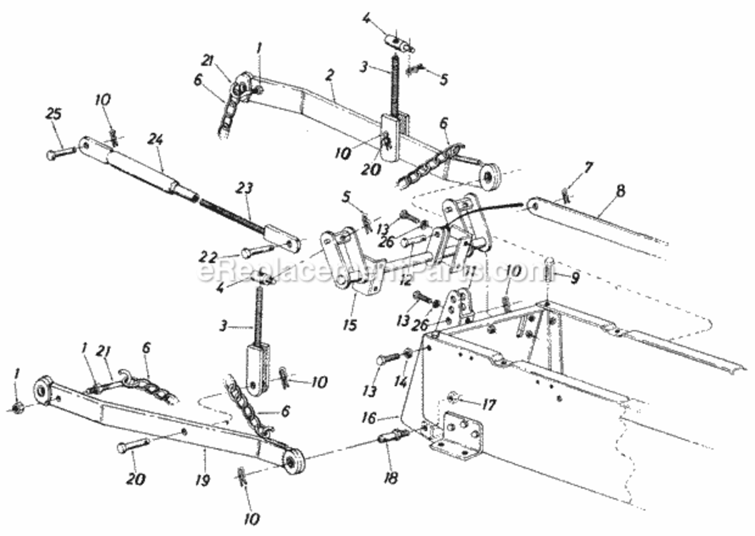 Three_Point_Hitch Diagram and Parts List for 147-995-000 1987 MTD Lawn Tractor