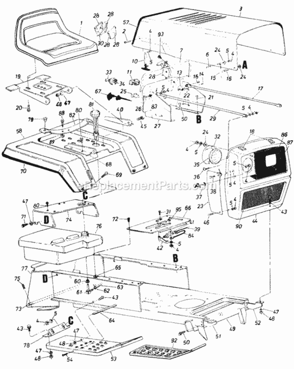 Parts Diagram and Parts List for 148-806-000 1988 MTD Lawn Tractor