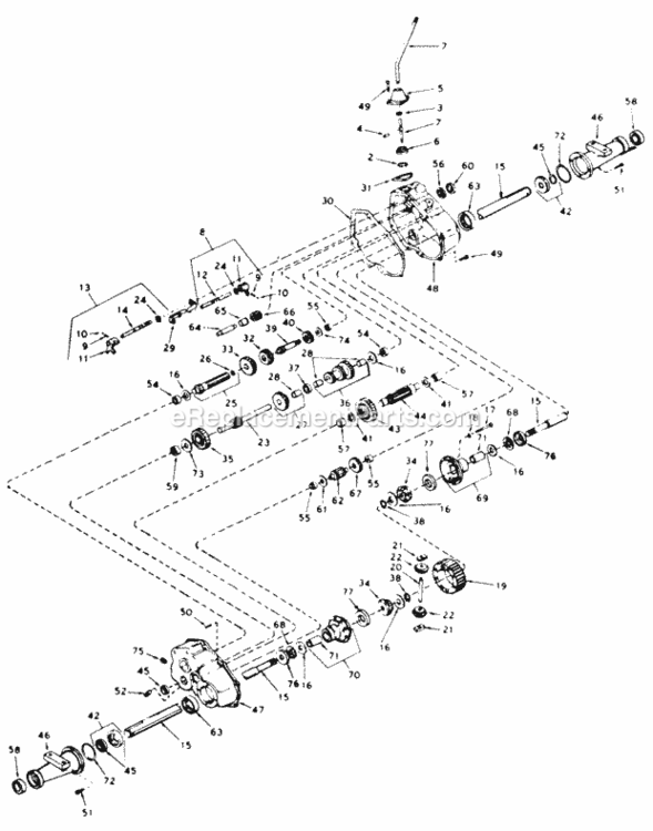 Transaxle_Peerless Diagram and Parts List for 148-812-135  MTD Lawn Tractor