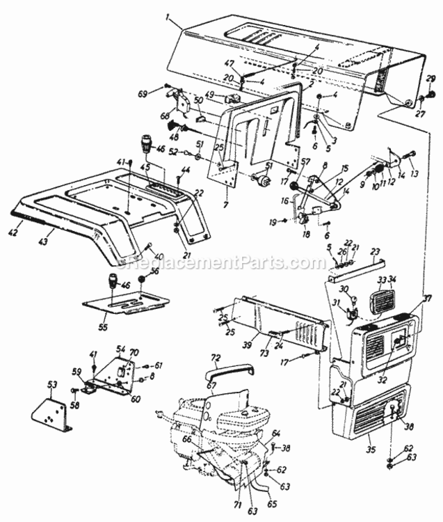 Parts Diagram and Parts List for 149-813-000 1989 MTD Lawn Tractor