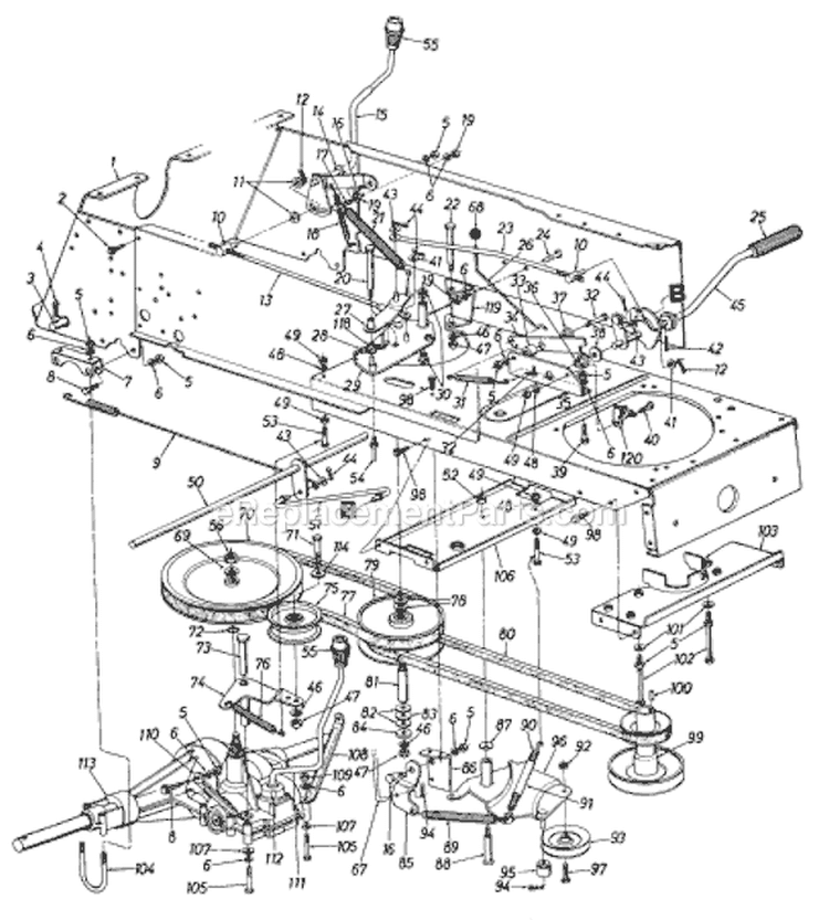 Page E Diagram and Parts List for 149-813-023 1989 MTD Lawn Tractor
