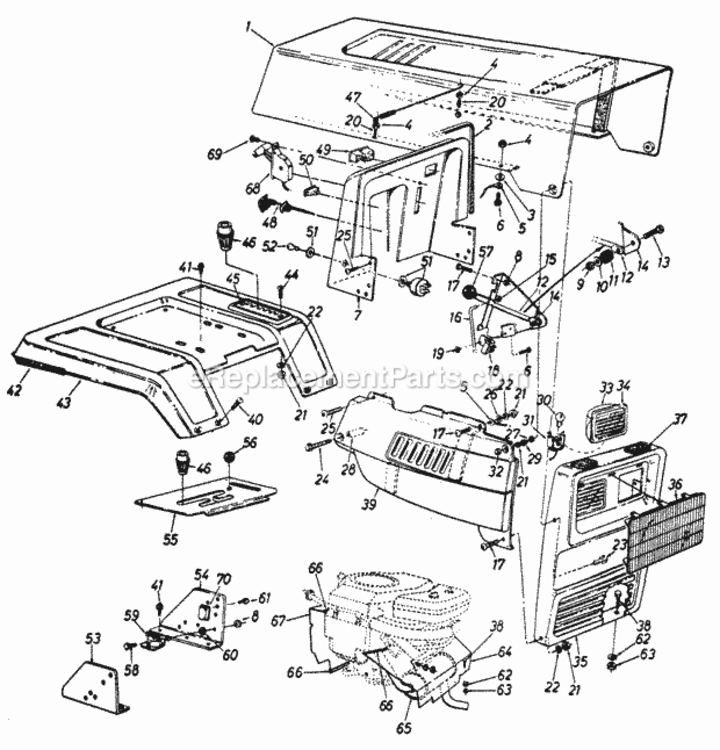 Parts Diagram and Parts List for 149-818-000 1989 MTD Lawn Tractor
