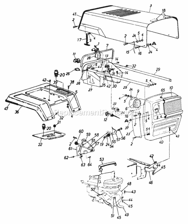 Parts Diagram and Parts List for 149-827-000 1989 MTD Lawn Tractor