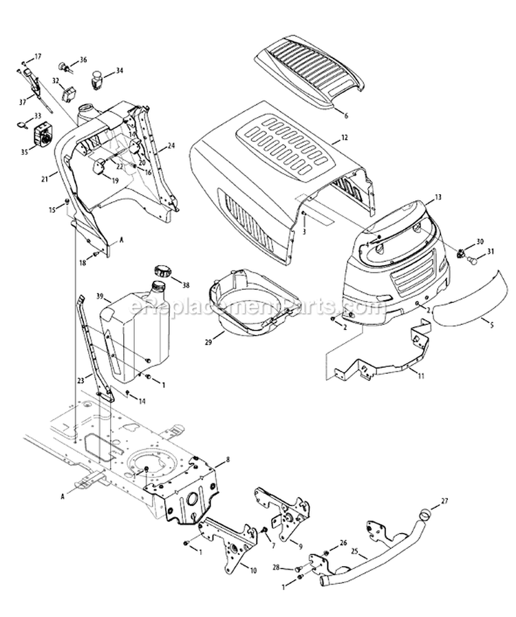Page D Diagram and Parts List for 14AA815K004 2008 MTD Lawn Tractor
