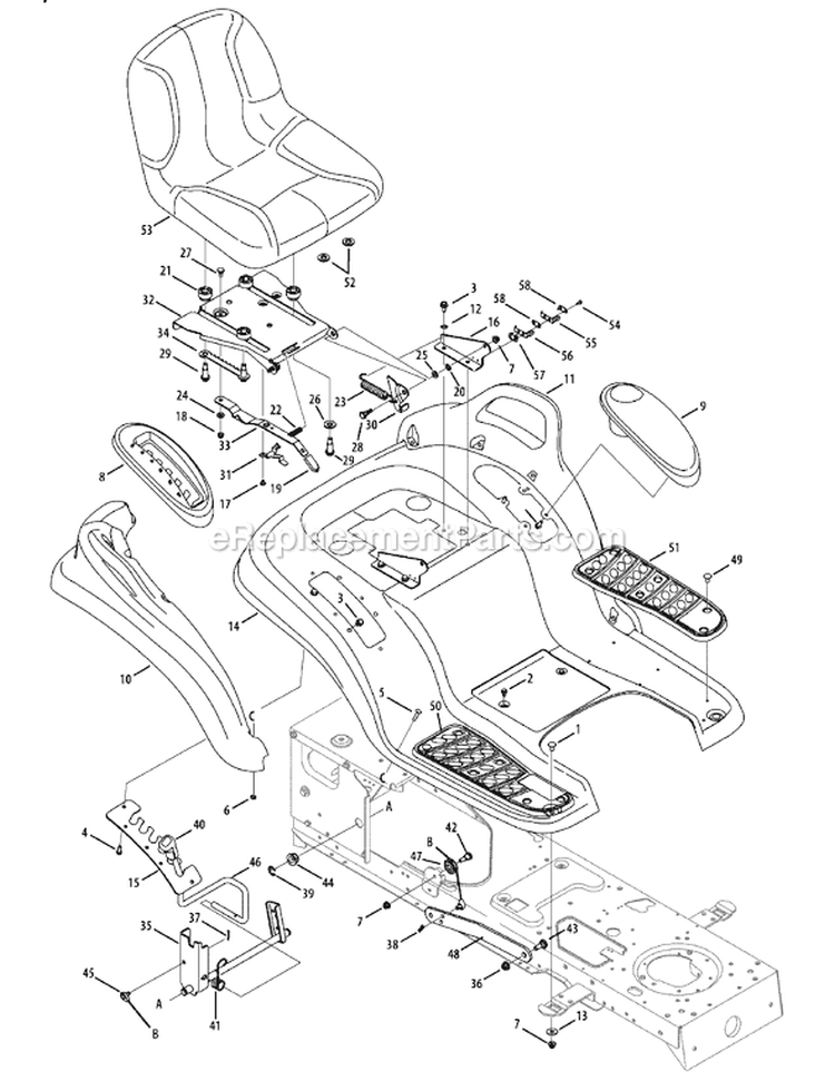 Page G Diagram and Parts List for 14AA815K004 2008 MTD Lawn Tractor