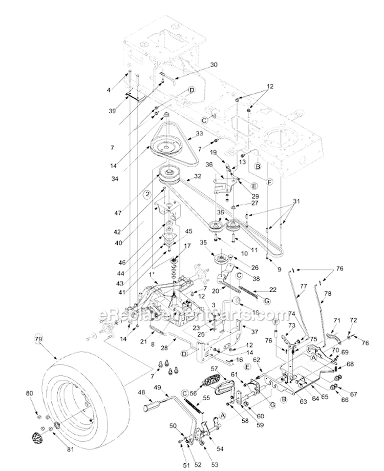 Page C Diagram and Parts List for 14AG808H033 2004 MTD Lawn Tractor