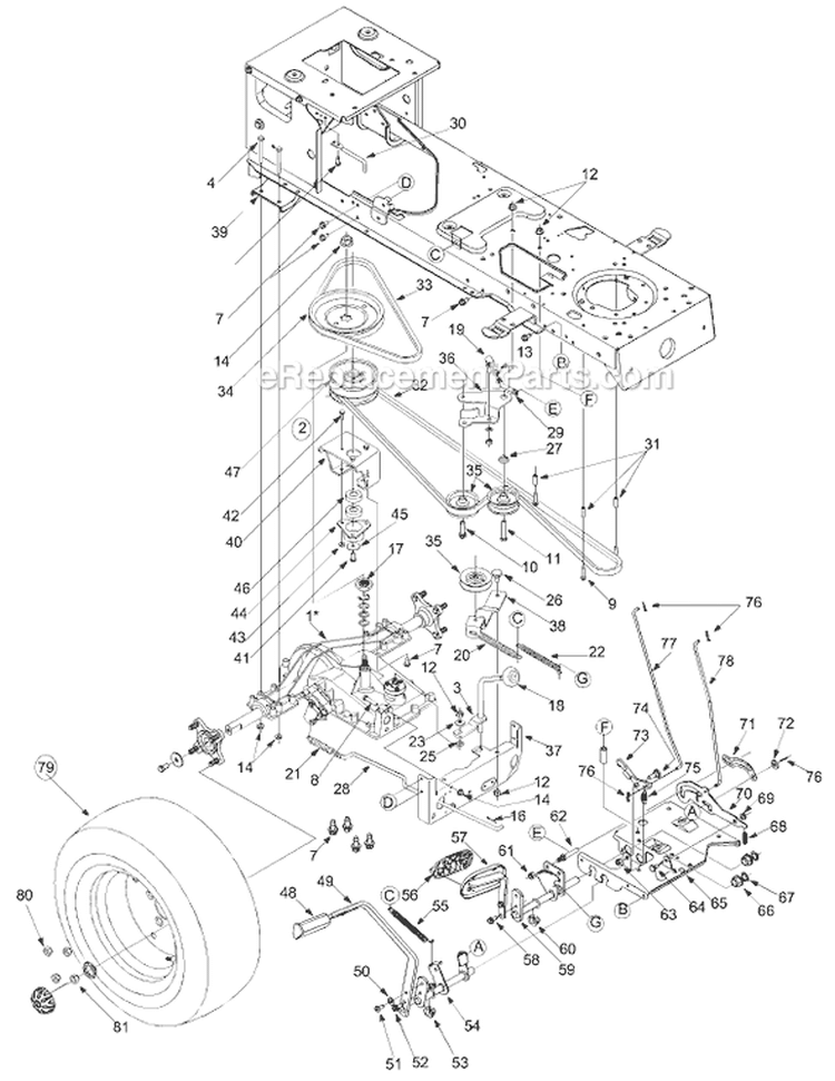 Page C Diagram and Parts List for 14AI808H372 2004 MTD Lawn Tractor