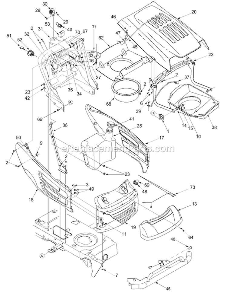 Page E Diagram and Parts List for 14AI808H372 2004 MTD Lawn Tractor
