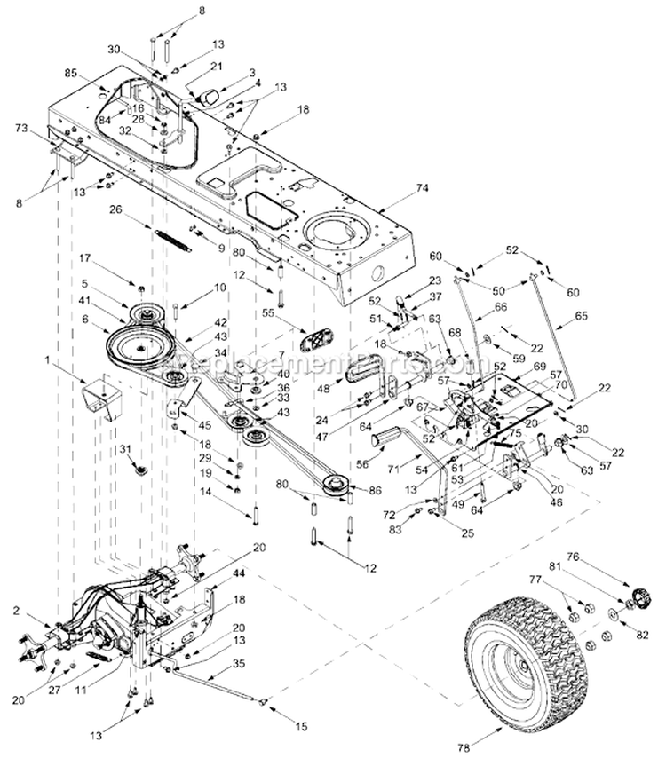 Page C Diagram and Parts List for 14AT808H300 2003 MTD Lawn Tractor