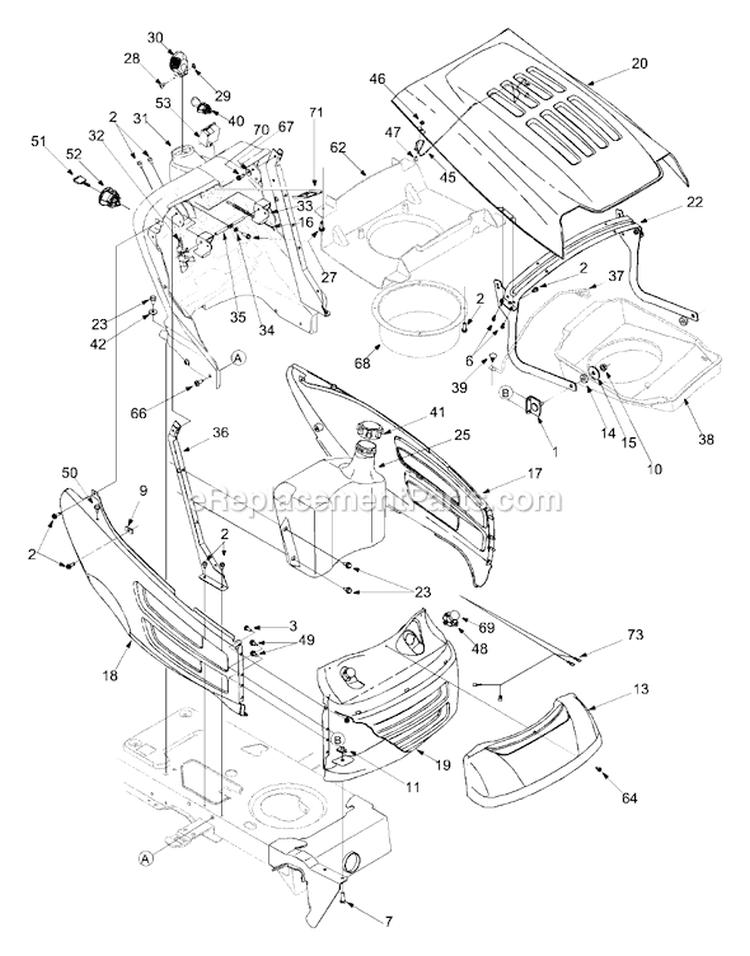 Page E Diagram and Parts List for 14AT808H929 2004 MTD Lawn Tractor