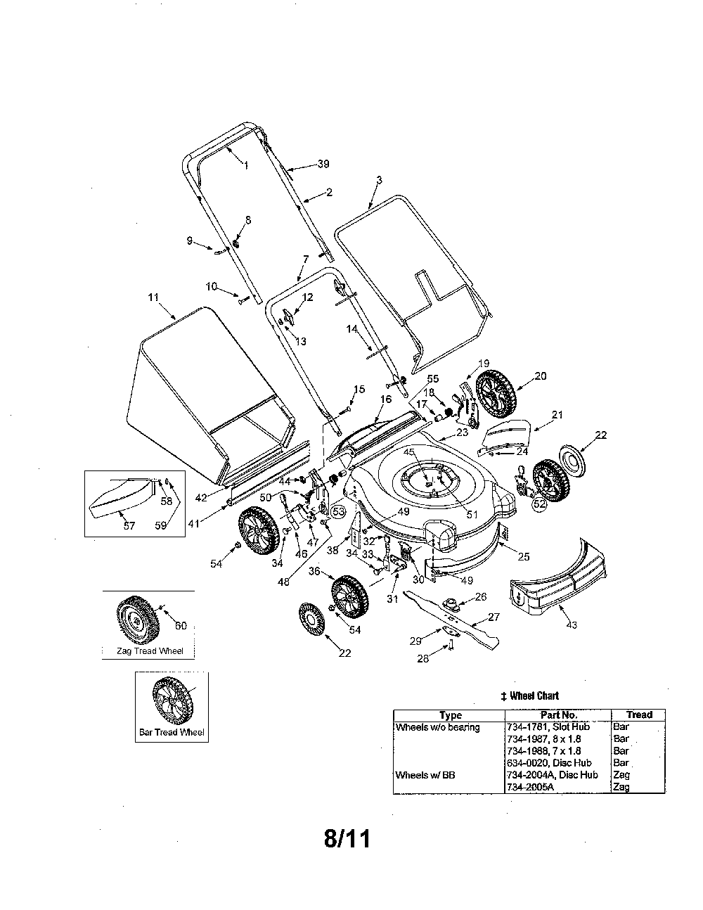 Lawn mower Diagram and Parts List for 11A-414E700  MTD Lawn Mower