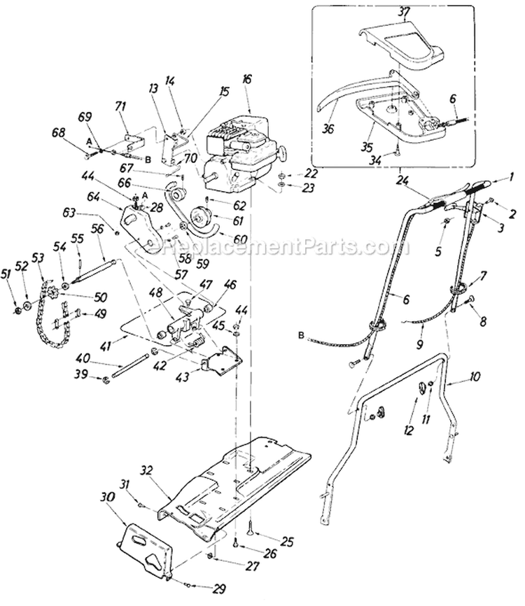 Page A Diagram and Parts List for 156-590-706 1986 MTD Lawn Tractor