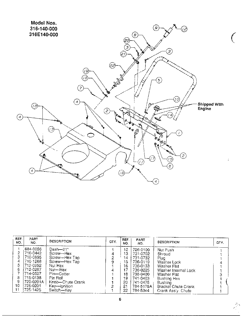 Snow thrower page 3 Diagram and Parts List for 316-140-000  MTD Snow Blower