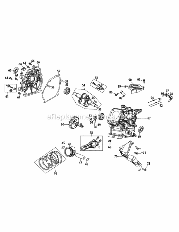 161-Jwa-11_Crankcase Diagram and Parts List for 161-JWA-11  MTD Engine