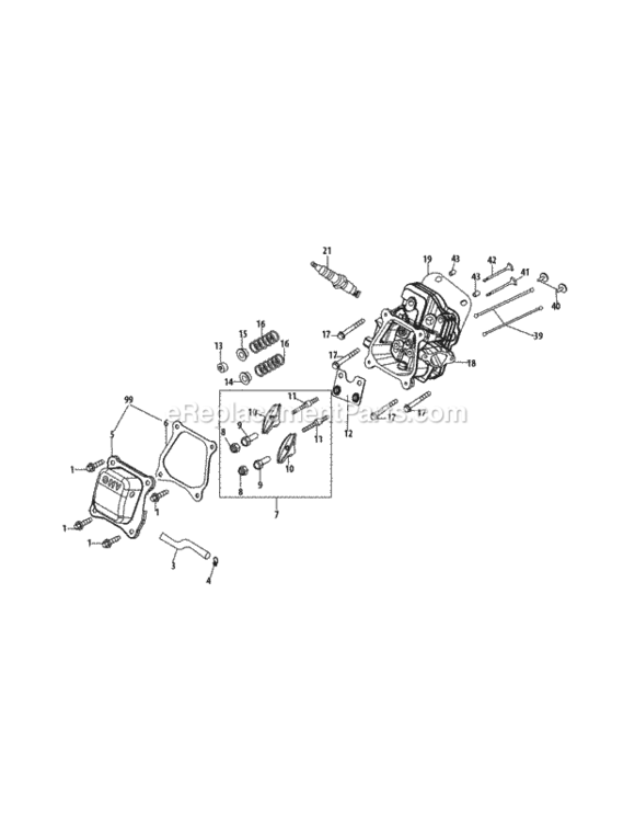 161-Jwa-11_Cylinder_Head Diagram and Parts List for 161-JWA-11  MTD Engine