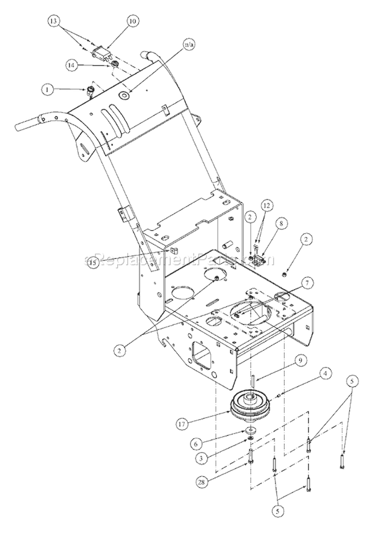 Page A Diagram and Parts List for 1648H 55AE323S195 MTD Lawn Mower