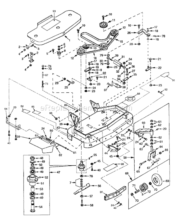 Page B Diagram and Parts List for 1648H 55AE323S195 MTD Lawn Mower