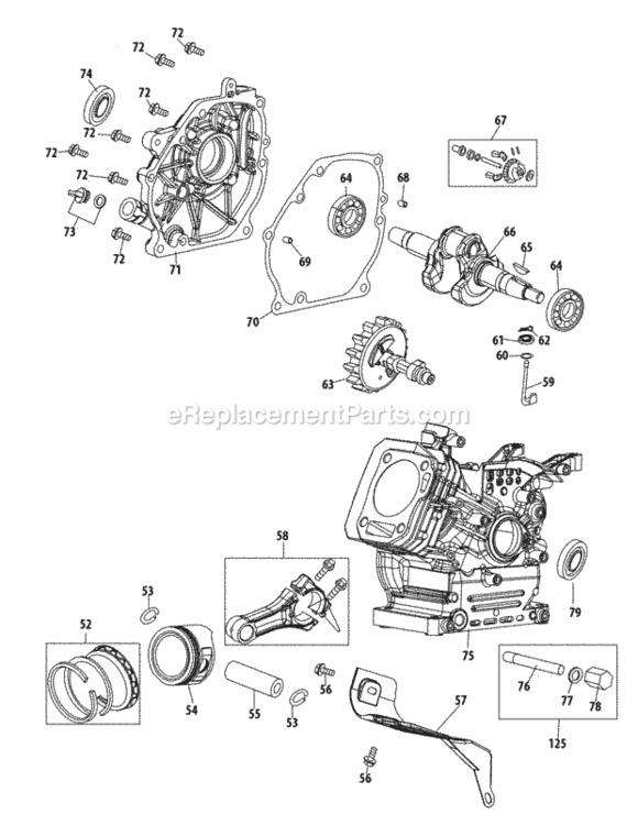 165-Sub-11_Crankcase Diagram and Parts List for 165-SUB-11  MTD Engine
