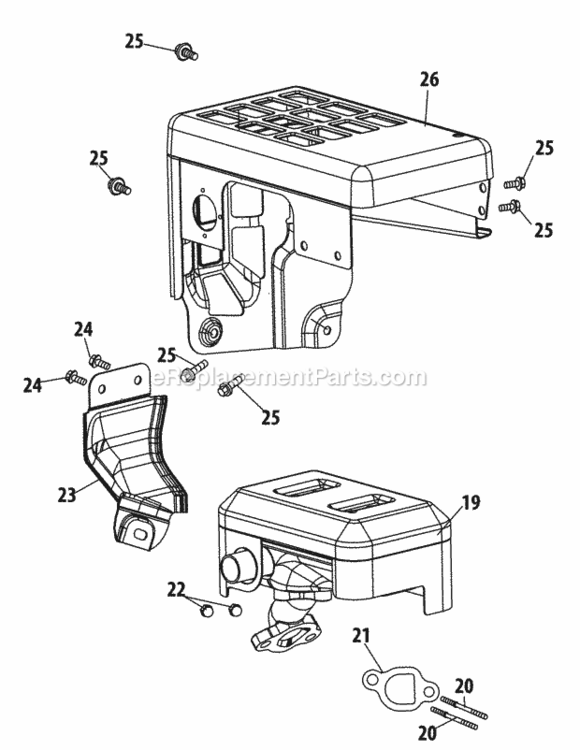 165-Sub-11_Muffler Diagram and Parts List for 165-SUB-11  MTD Engine