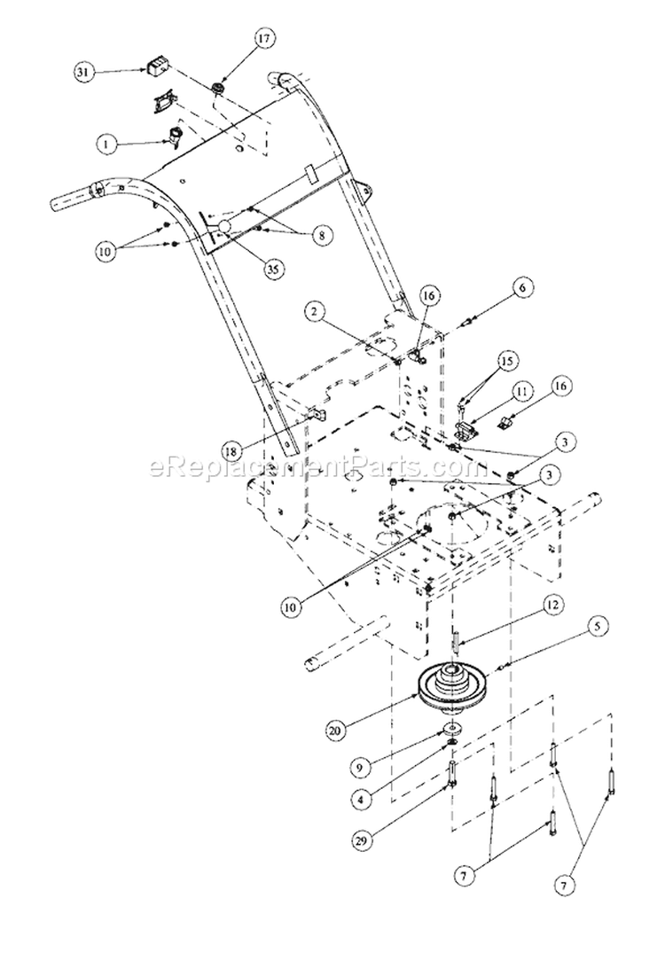 Page A Diagram and Parts List for 1652G 55AE223T195 - 2000 MTD Lawn Mower