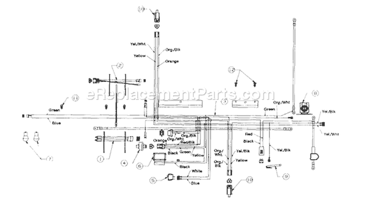 Page E Diagram and Parts List for 165M695G352 1670874 -1996 MTD Lawn Tractor