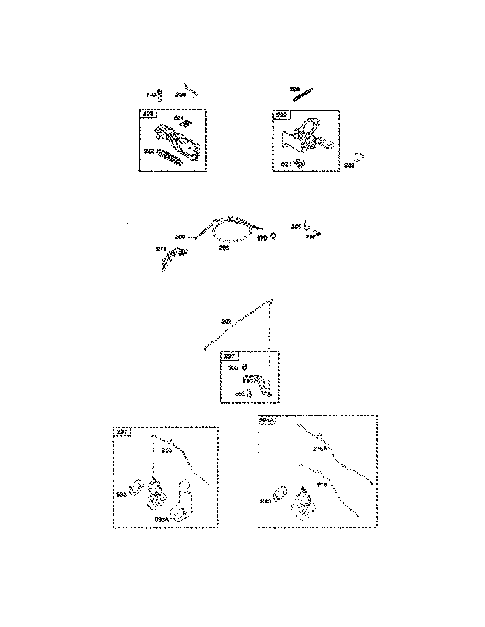 Brake/bracket control Diagram and Parts List for 12BVB15R799  MTD Lawn Mower