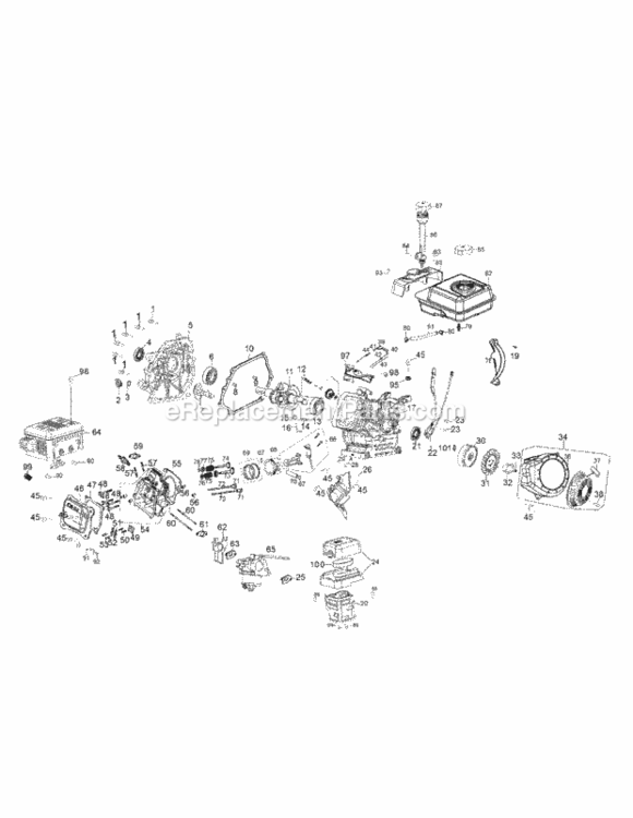 Engine_Assembly_161-Vh Diagram and Parts List for 16CG5AMQ006 2011 MTD Lawn Mower