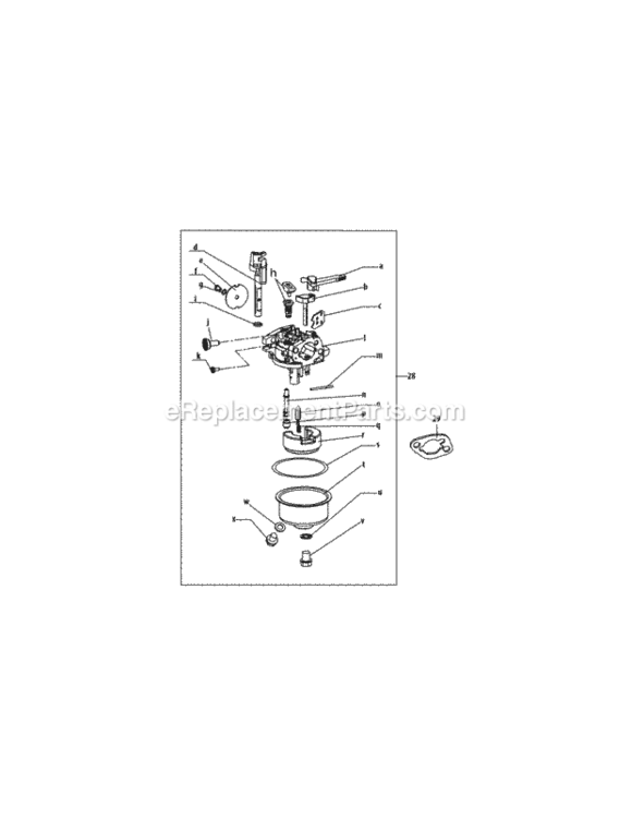 170-C0A_Carburetor Diagram and Parts List for 170-C0A  MTD Engine