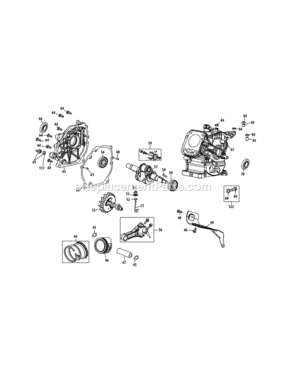 170-C0A_Crankcase Diagram and Parts List for 170-C0A  MTD Engine