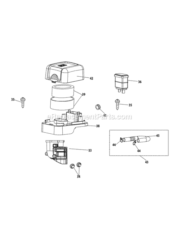 170-Cu_Air_Filter Diagram and Parts List for 170-CU  MTD Engine