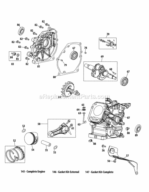 170-Du_Crankcase Diagram and Parts List for 170-DU  MTD Engine