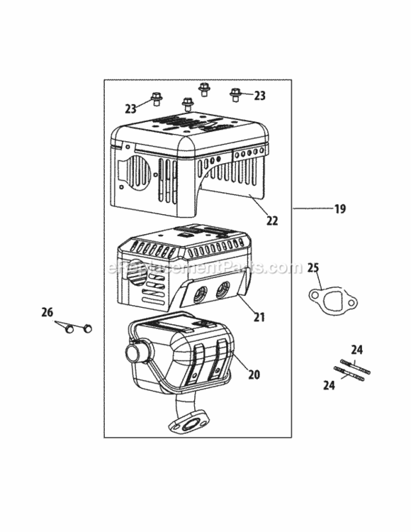 170-Du_Muffler Diagram and Parts List for 170-DU  MTD Engine