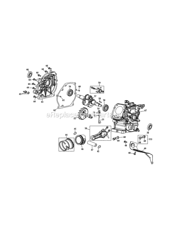 170-L0_Crankcase Diagram and Parts List for 170-L0  MTD Engine