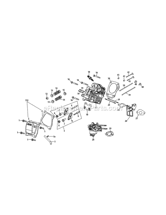 170-L0_Cylinder_Head Diagram and Parts List for 170-L0  MTD Engine