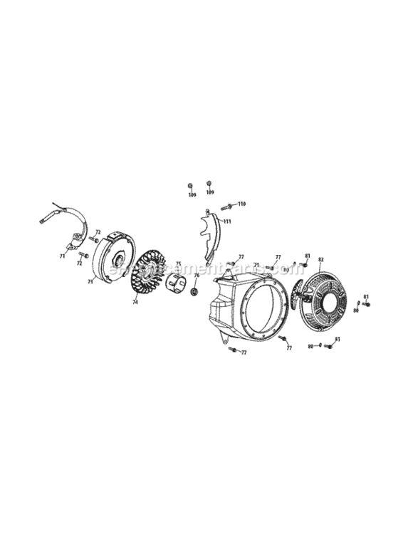 170-L0_Flywheel_And_Blower_Housing Diagram and Parts List for 170-L0  MTD Engine