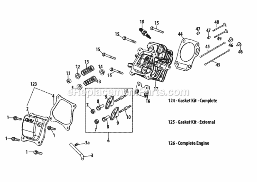 170-Su_Cylinder_Head Diagram and Parts List for 170-SU  MTD Engine