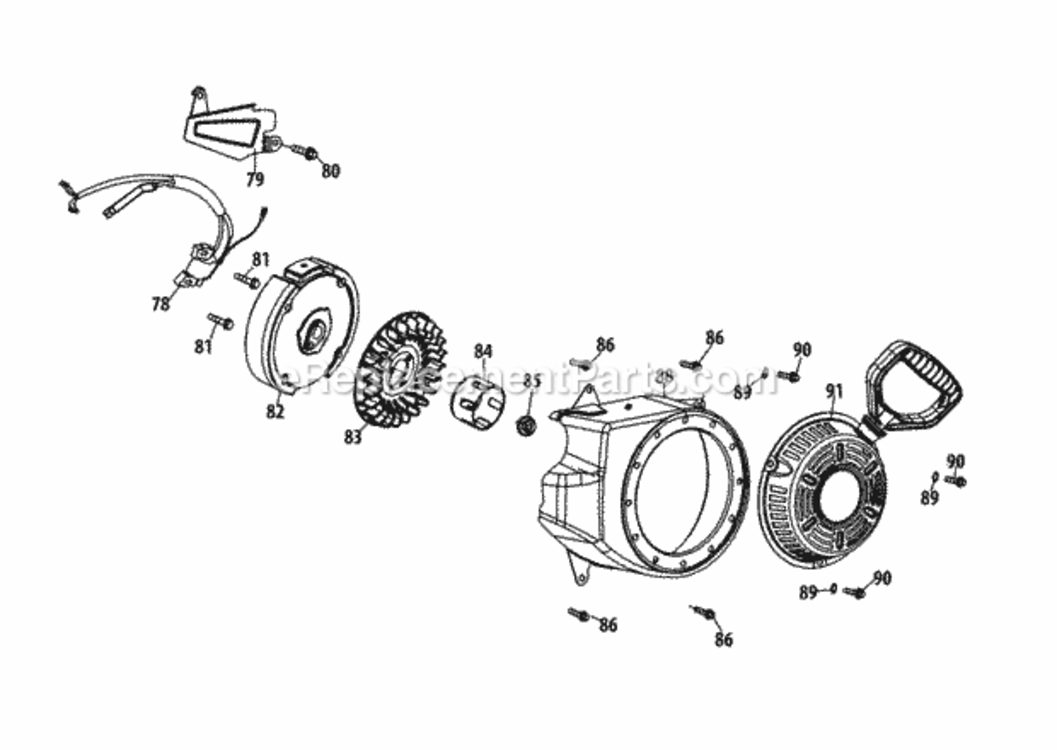 170-Su_Flywheel_And_Blower_Housing Diagram and Parts List for 170-SU  MTD Engine