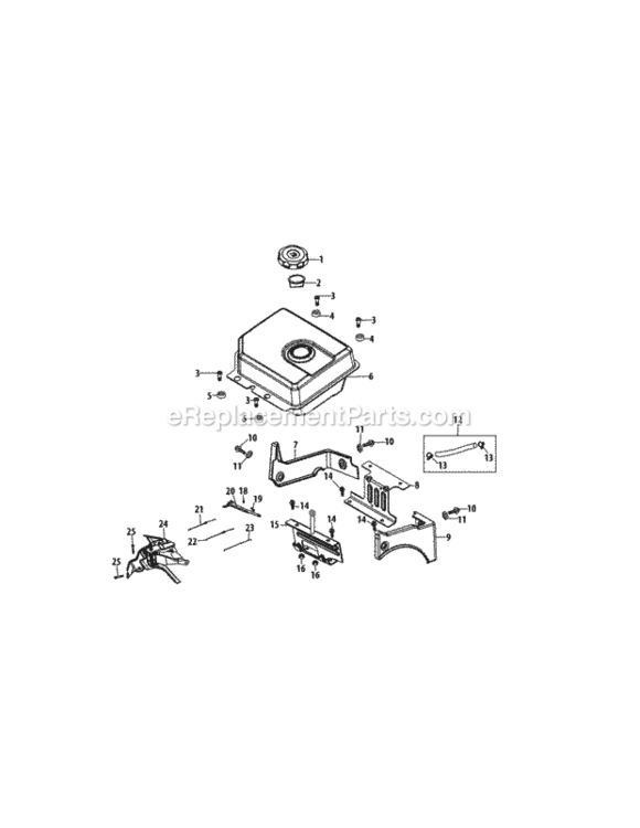 178-L0_Fuel_Tank_And_Mounting Diagram and Parts List for 178-L0  MTD Engine