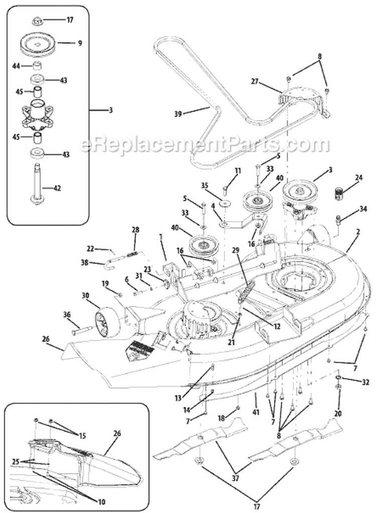 Page H Diagram and Parts List for 17AE2ACG105 2009 MTD Lawn Tractor