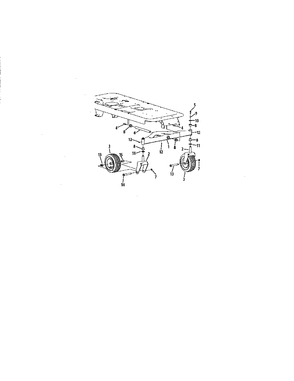 Front axle, 42" decks Diagram and Parts List for 17AC2ACG055  MTD Lawn Mower