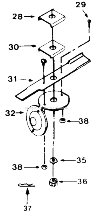Blade_Assembly Diagram and Parts List for 181-414D000 1991 MTD Lawn Mower