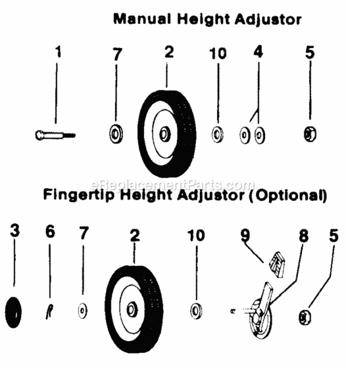 Wheel_Assembly Diagram and Parts List for 181-424D031  MTD Lawn Mower