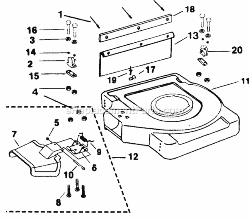 Base_Assembly Diagram and Parts List for 181-424D045  MTD Lawn Mower