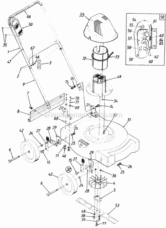 Wheel_Assembly_Complete Diagram and Parts List for 182-097B205 1992 MTD Lawn Mower