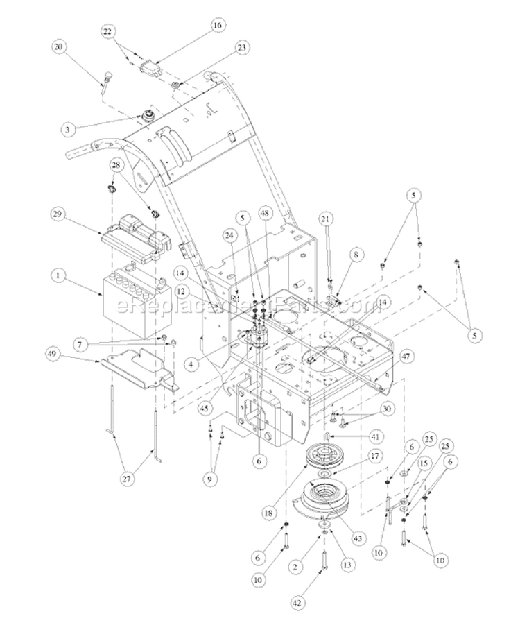 Page A Diagram and Parts List for 1852H 55AF3C5T195 MTD Lawn Mower