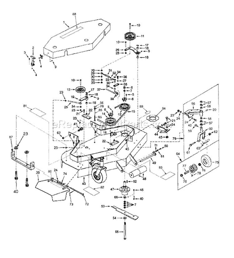 Page B Diagram and Parts List for 1852H 55AF3C5T195 MTD Lawn Mower